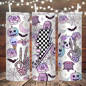 Pastel halloween metal insulated tumbler